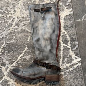 Freebird Gray and Brown Heeled Boots